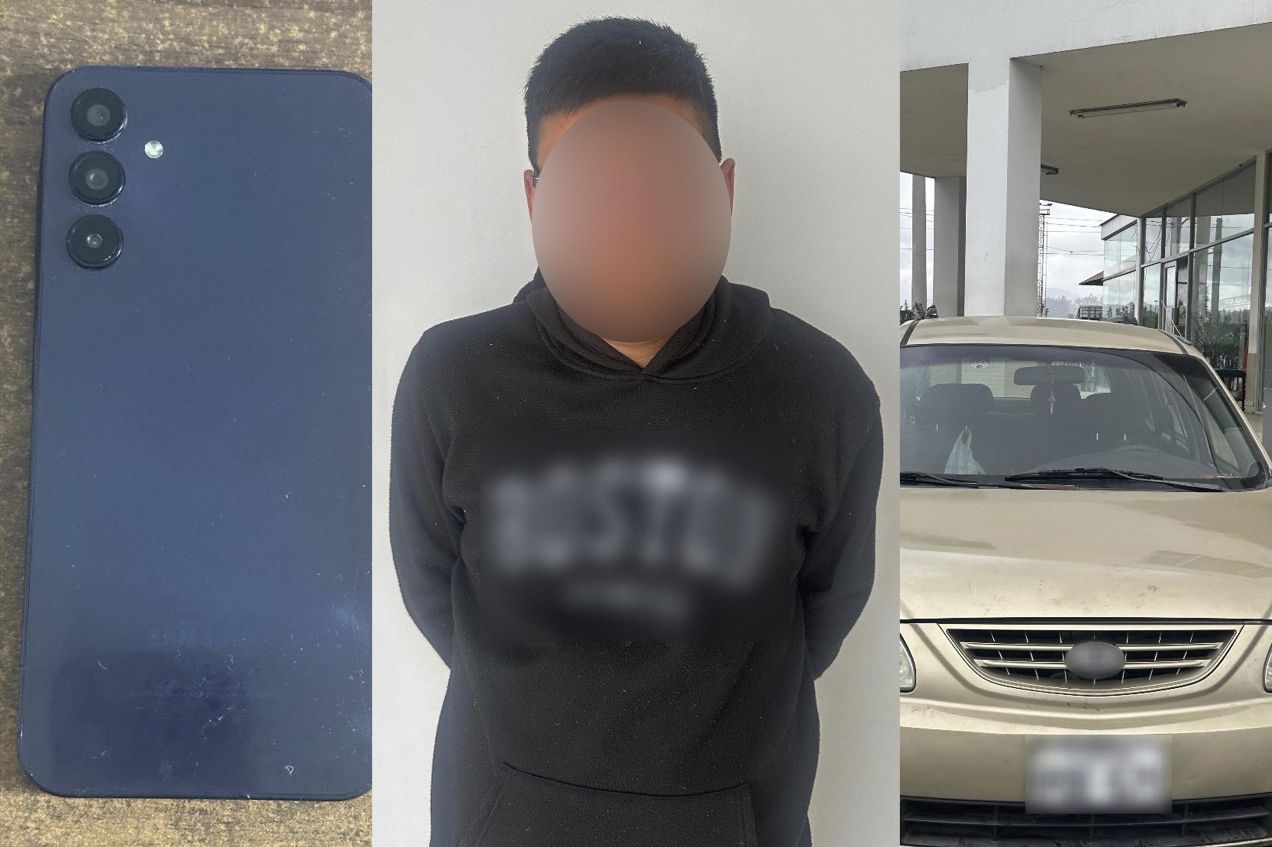 Este vehículo reportado como robado fue recuperado en Cuenca. Además, hay un detenido. /Fotos Policía Nacional