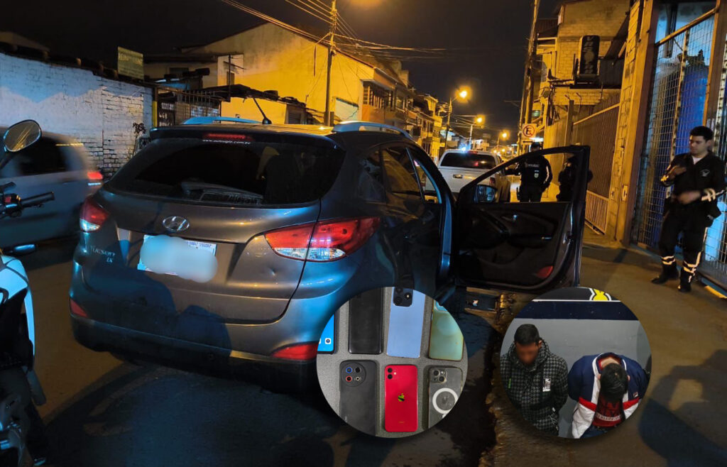 Los dos sujetos, acusados de robo a personas, fueron detenidos tras una persecución policial. /Foto Policía Nacional